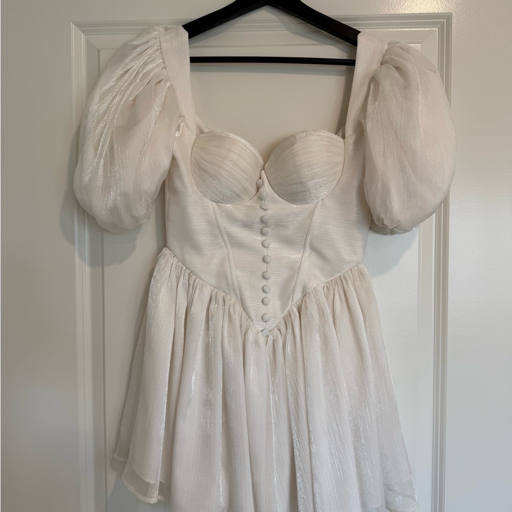 White Ruffled Dresses - Picture 4 of 6